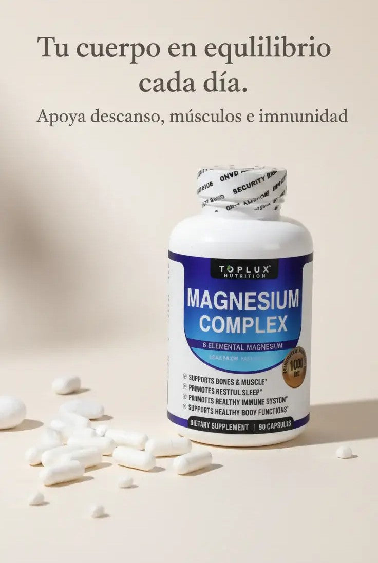 MAGNESIO COMPLEX 8 ELEMENTAL Toplux 1000 mg - El mejor aliado para tu bienestar