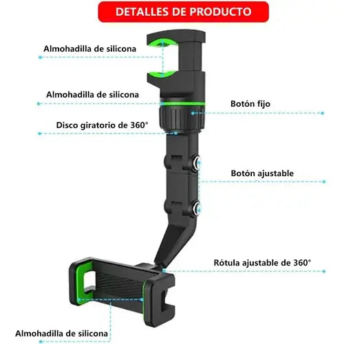 SOPORTE VEHICULO RETROVISOR-conduce con total control.