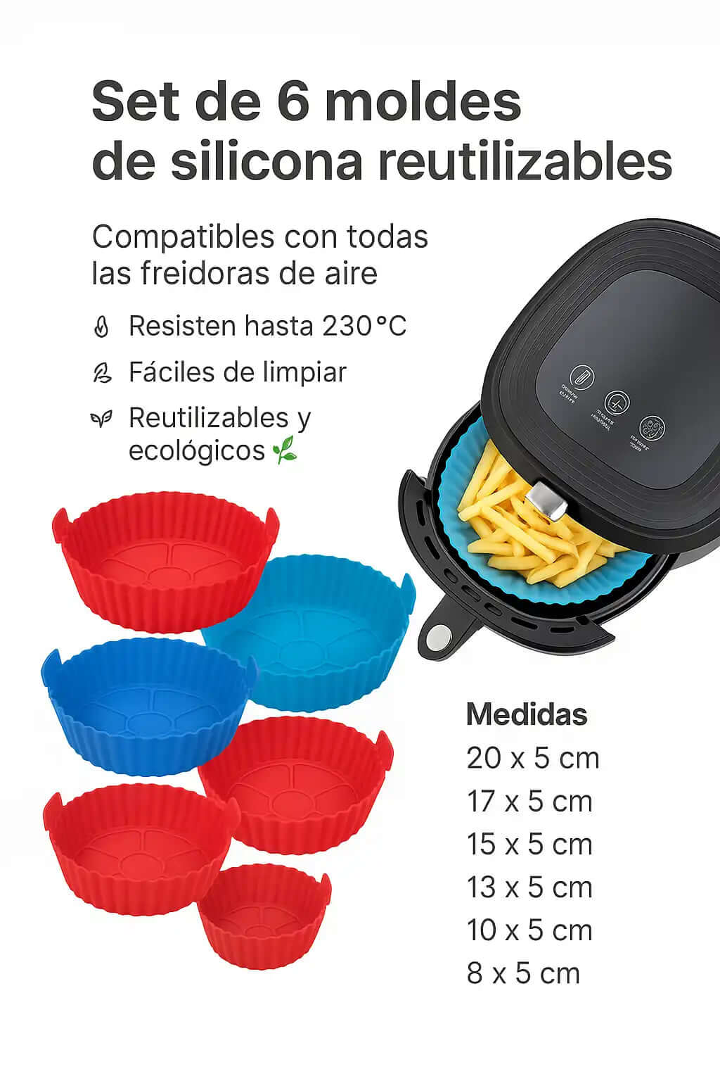 Pack protector de silicona para freidora - Protege tu freidora y olvídate de la grasa.