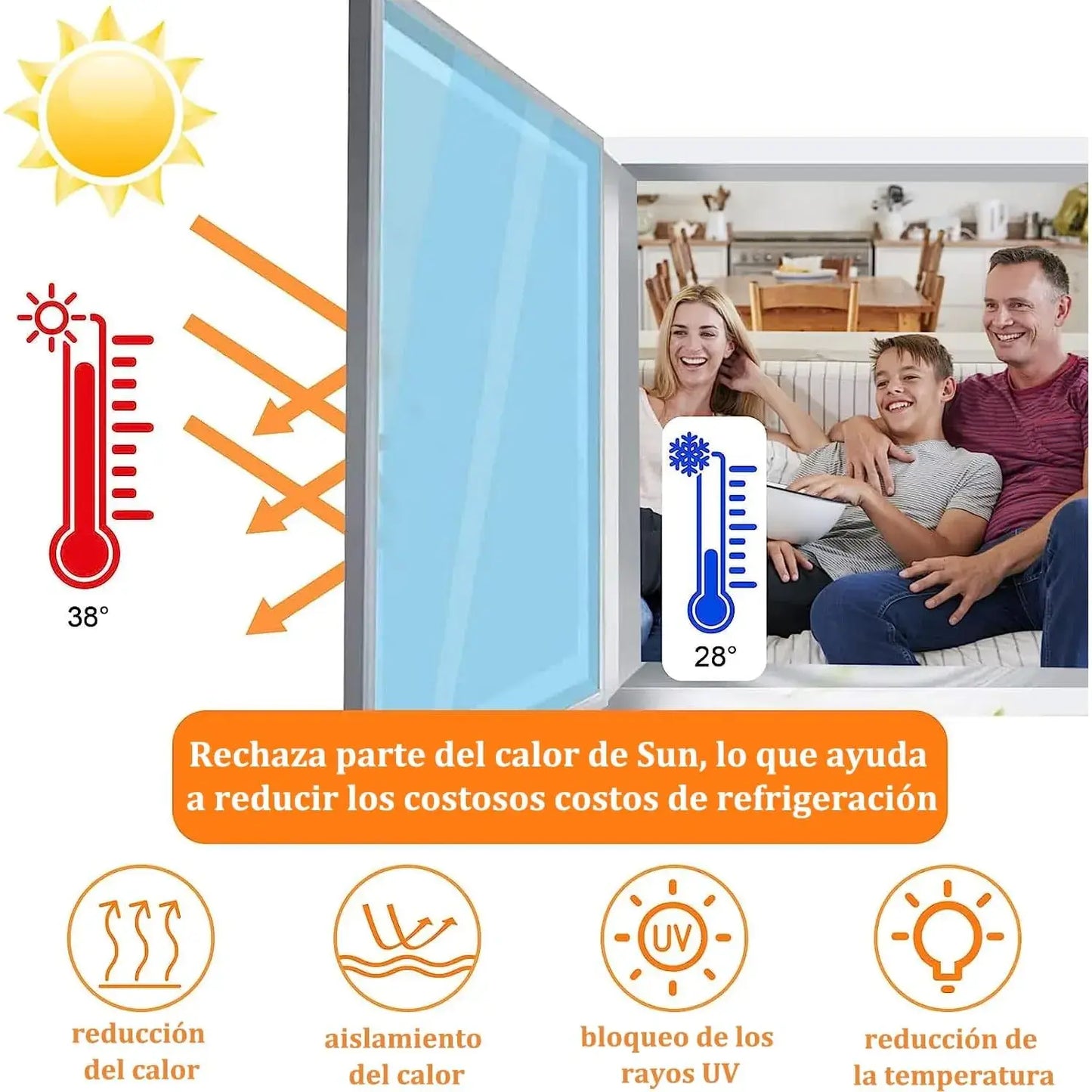 VINIL EFECTO ESPEJO LUXFILM™- Privacidad, Protección Solar y Aislación Térmica Todo el Año