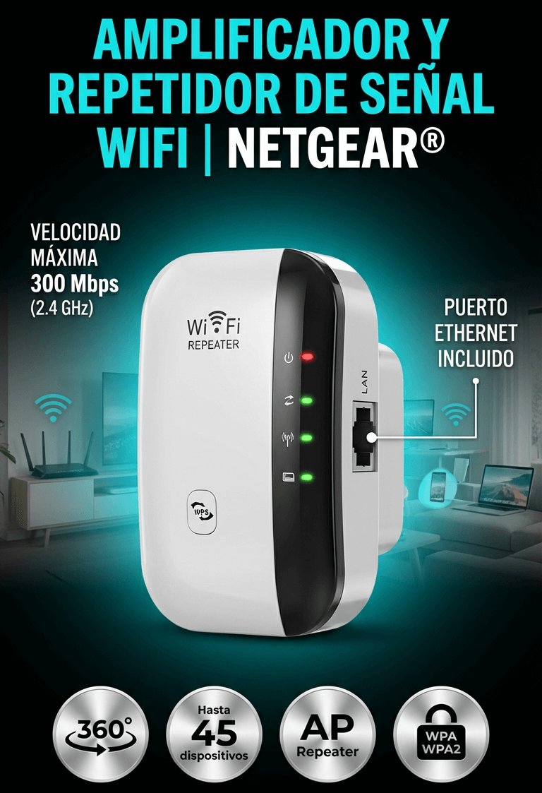 Repetidor de señal Wi-FI  MaxSignal™ - Mejora tu señal sin cambiar de plan ni pagar más.