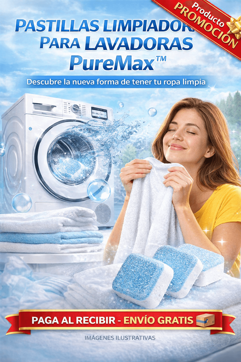 Pastillas Limpiadoras Para Lavadoras PureMax™ - Descubre la nueva forma de tener limpia tu ropa