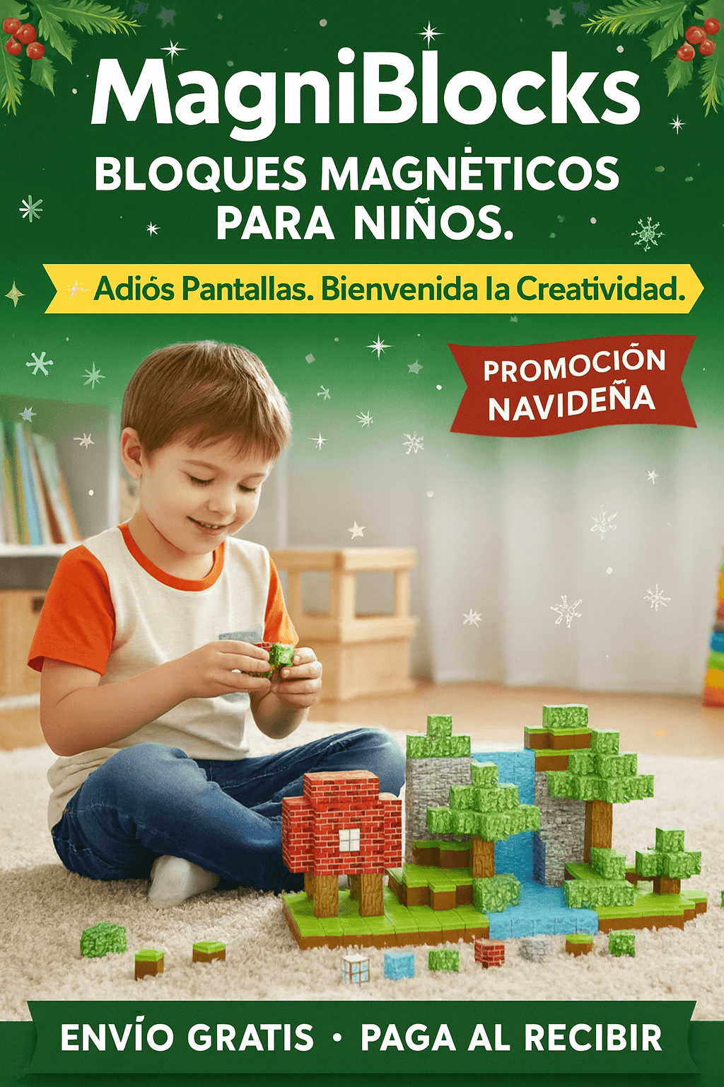 MagniBlocks Bloques Magnéticos Premium 28 PIEZAS-Adiós Pantallas, Bienvenida Creatividad