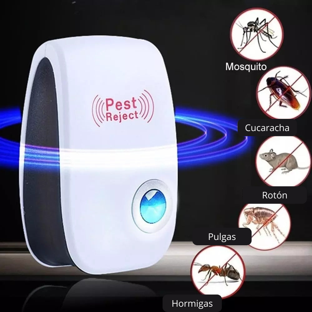 Repelente Eléctrico Ultrasonico "PlagaStop"- Aleja a Ratas e Insectos y Protege a tu Familia