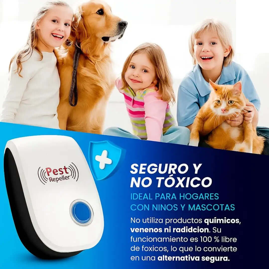 Repelente Eléctrico Ultrasonico "PlagaStop"- Aleja a Ratas e Insectos y Protege a tu Familia