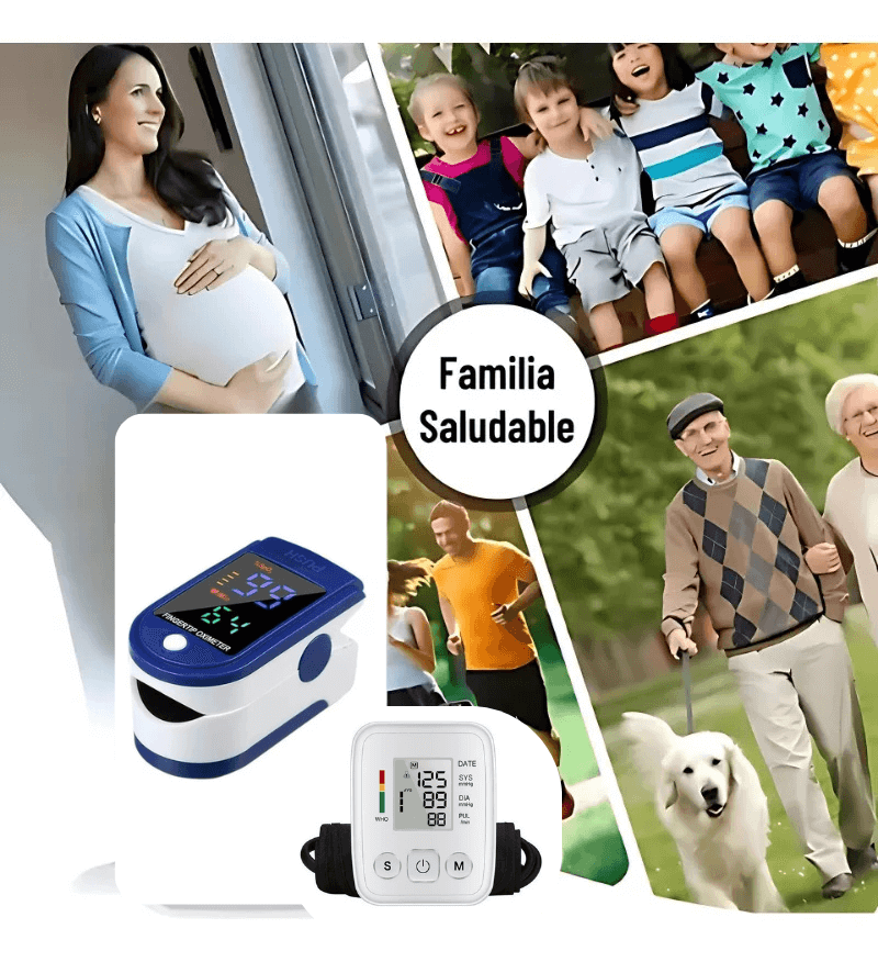 Pack Monitor digital de presión arterial "Más Salud" + oxímetro de regalo: Cuidado y Salud en Casa
