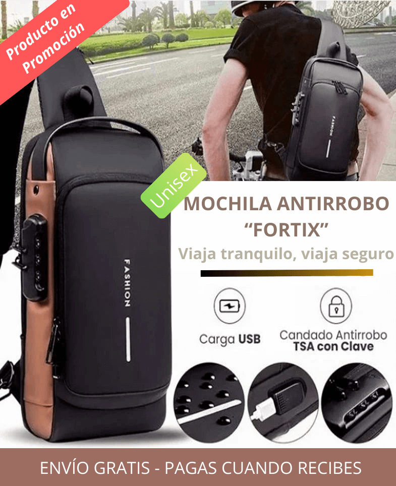 MOCHILA ANTIROBO FORTIX - Más seguridad sin perder el estilo