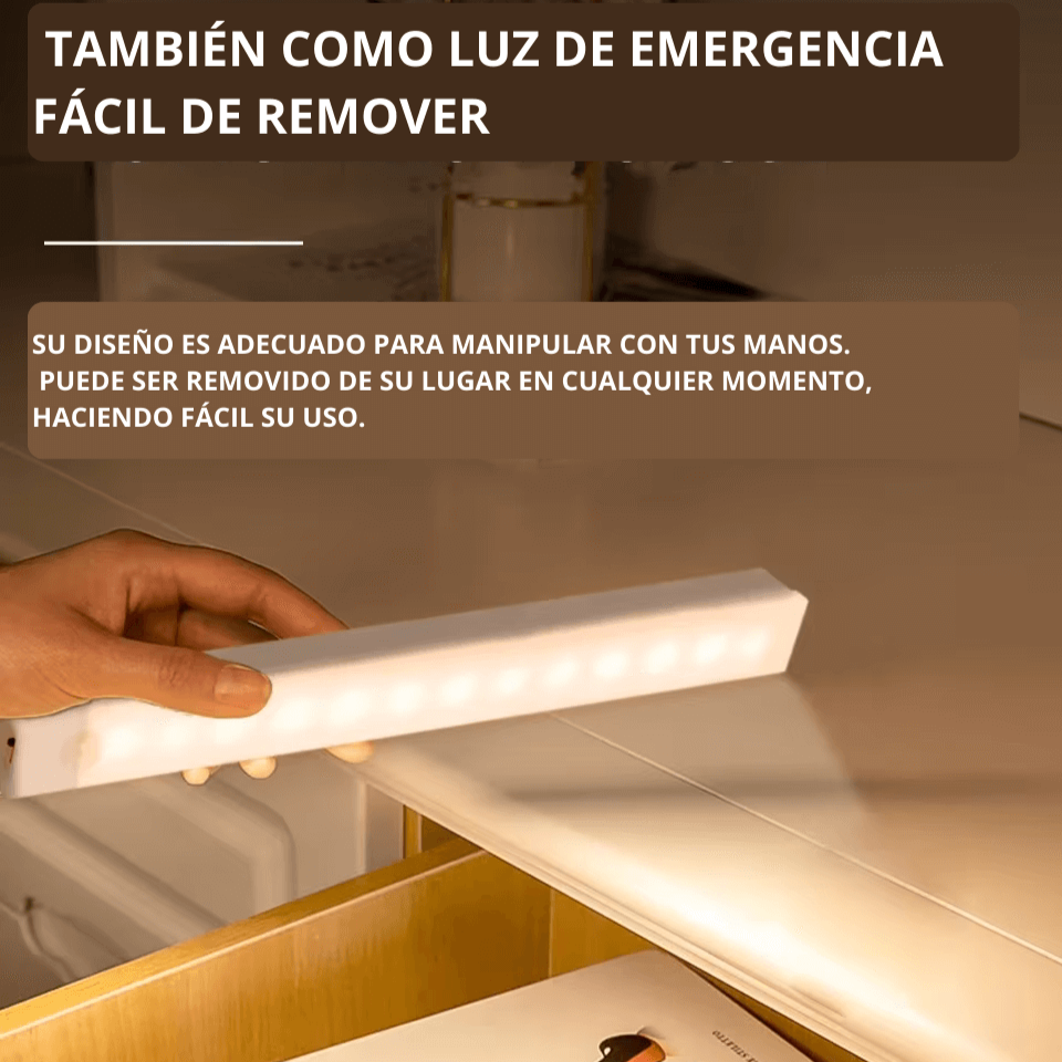 Luz Led Barra Con Sensor Movimiento 30cm - Ahorro automático en cada paso.