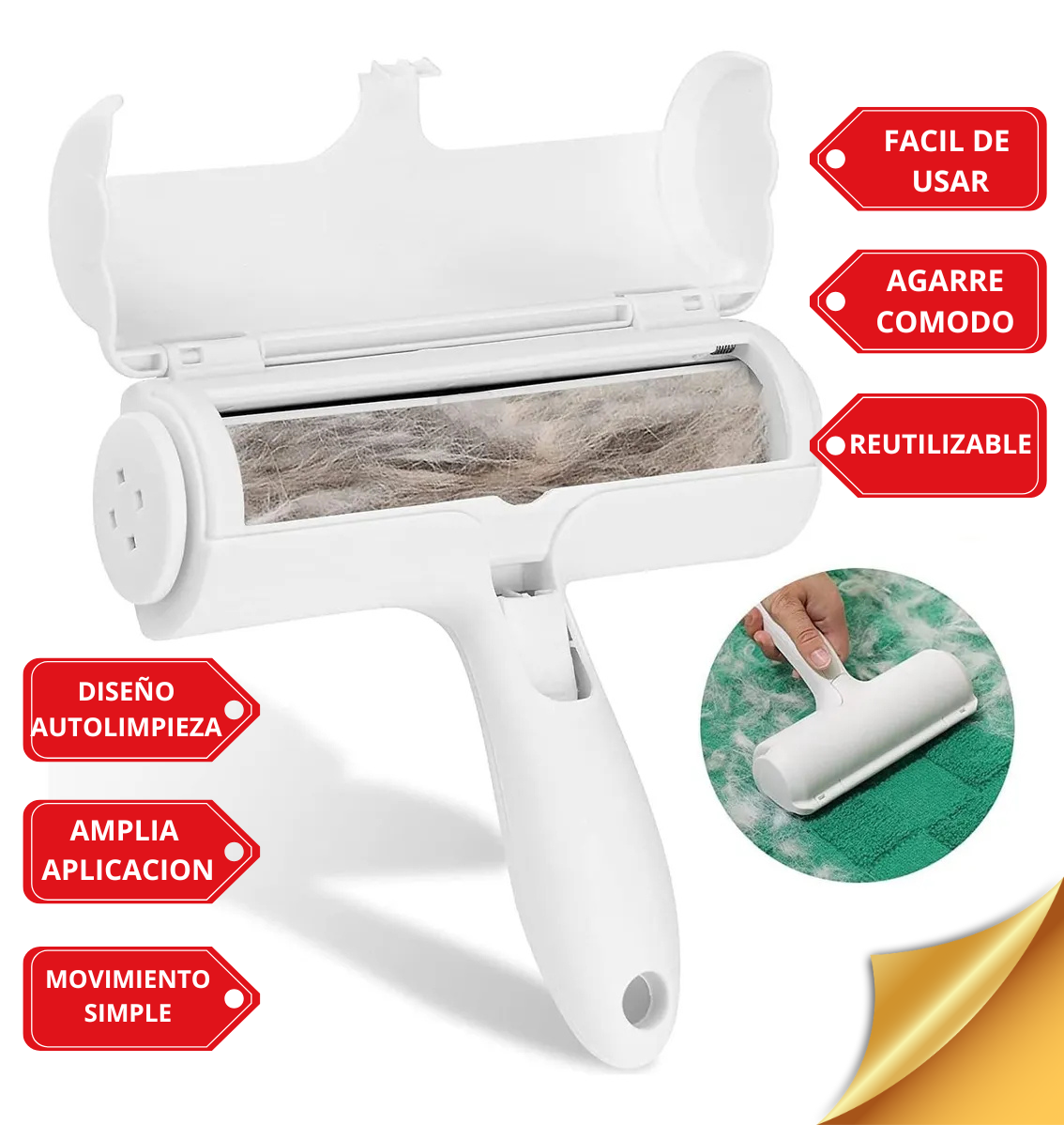 Rodillo Removedor de Pelos - ¿estás cansado de luchar con sus pelos por toda la casa, la ropa o el auto?