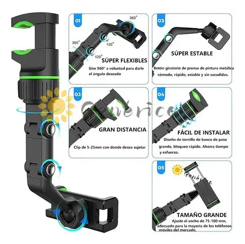 SOPORTE VEHICULO RETROVISOR-conduce con total control.