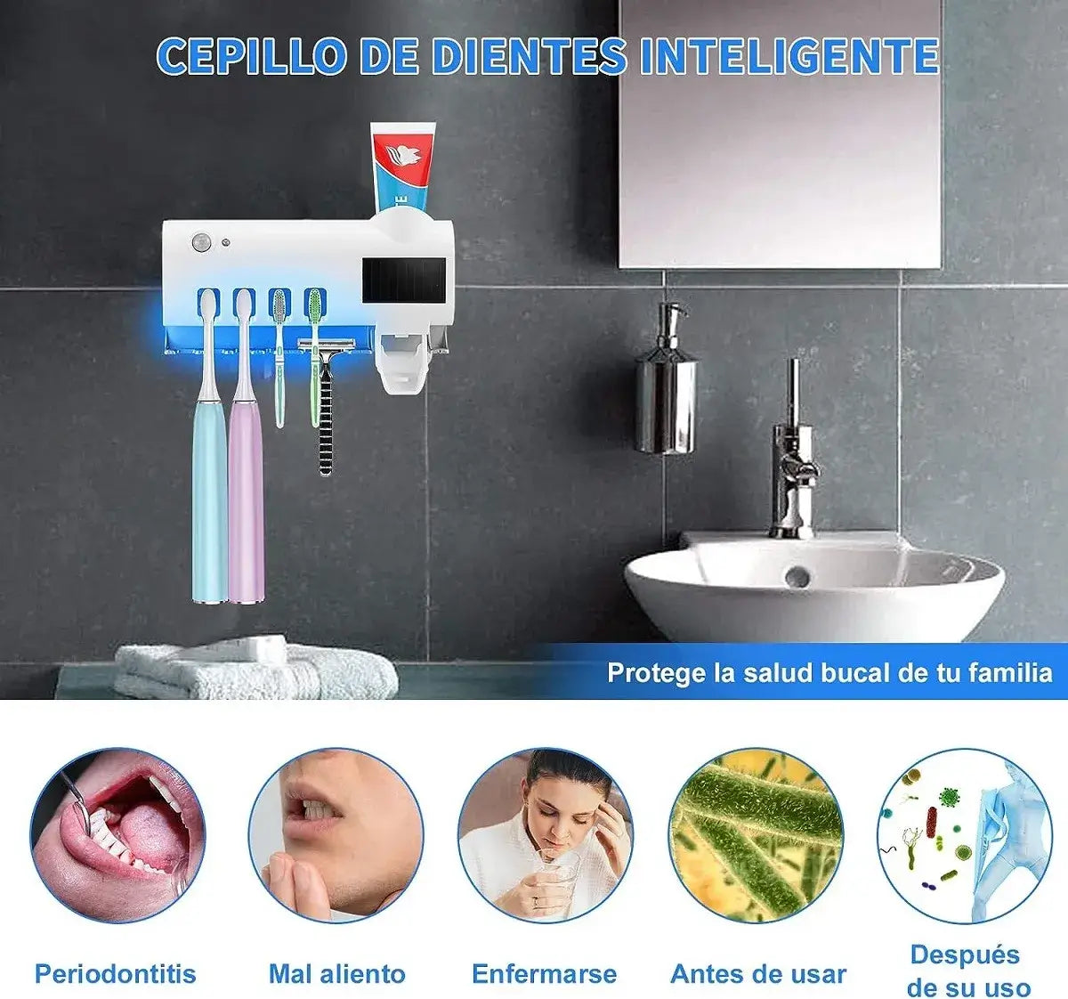 Esterilizador Inteligente para Cepillos de Dientes Dentavia™-  Higiene, orden y tranquilidad en tu baño.