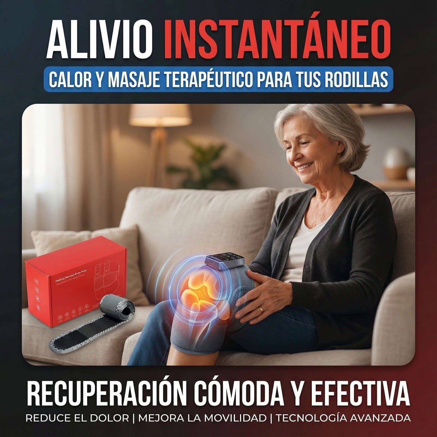 Masajeador Térmico RodillaRelax Pro™ - Alivio, relajación y bienestar para tus rodillas todos los días.