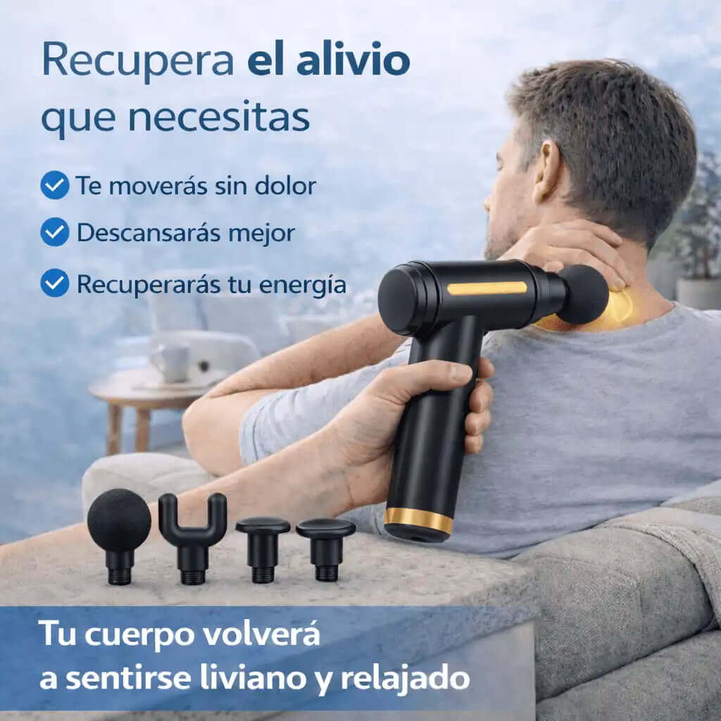 Pistola Masajeadora Profesional RelaxPro™ - Disminuye la rigidez muscular y mejora tu bienestar.