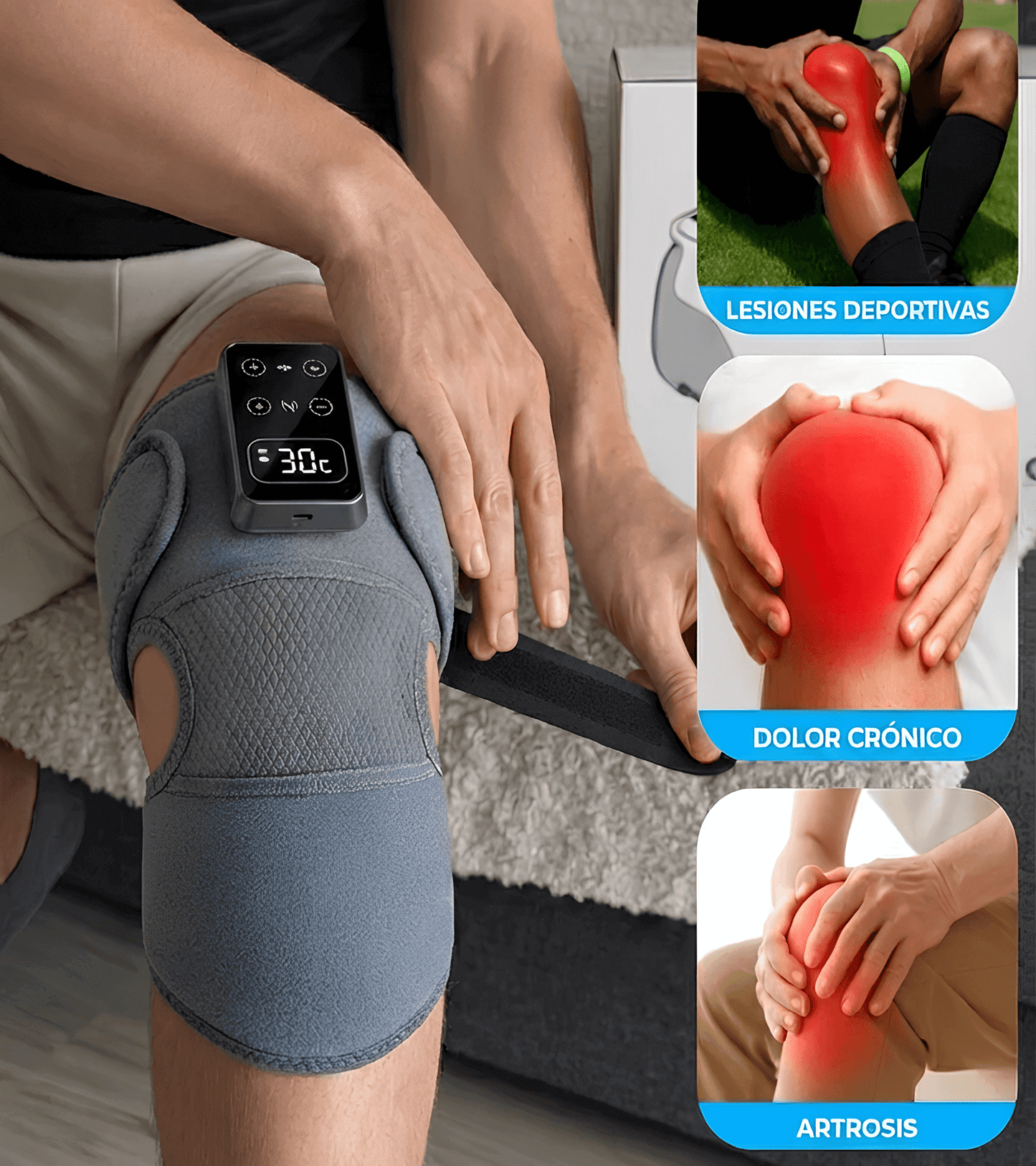 Masajeador Térmico RodillaRelax Pro™ - Alivio, relajación y bienestar para tus rodillas todos los días.