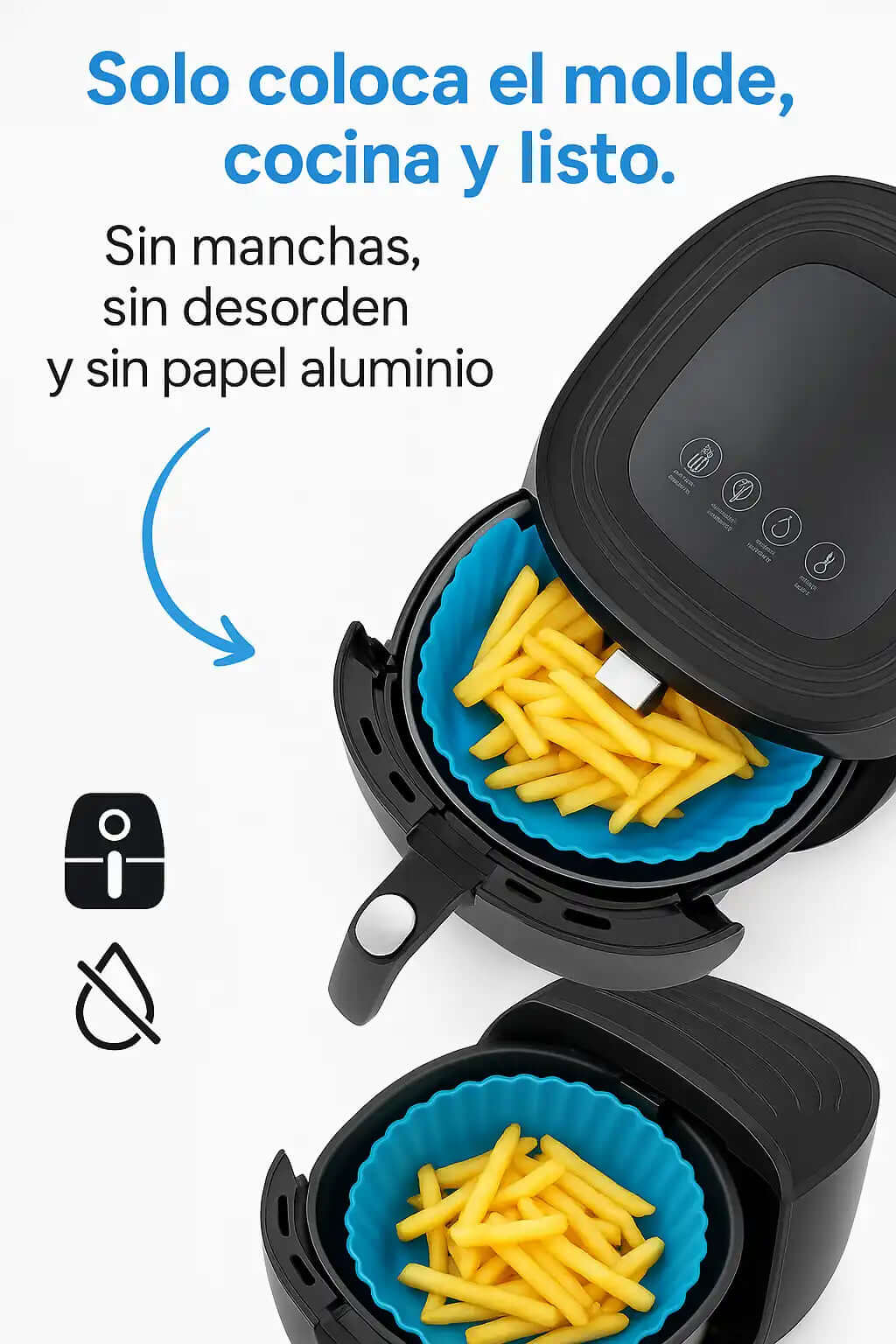 Pack protector de silicona para freidora - Protege tu freidora y olvídate de la grasa.