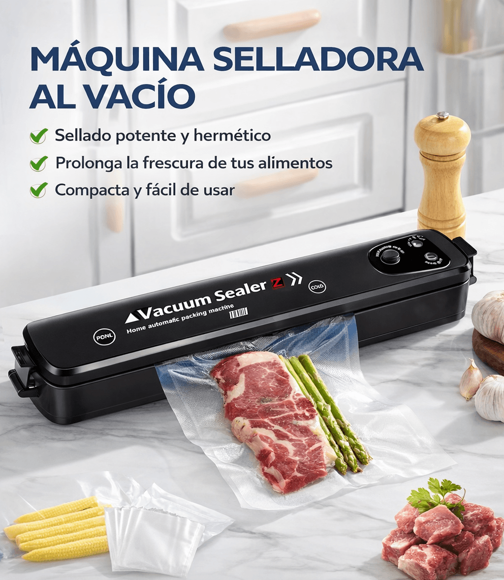 Selladora al Vacío ConserMax™ - “Cuida tus alimentos, cuida tu bolsillo”