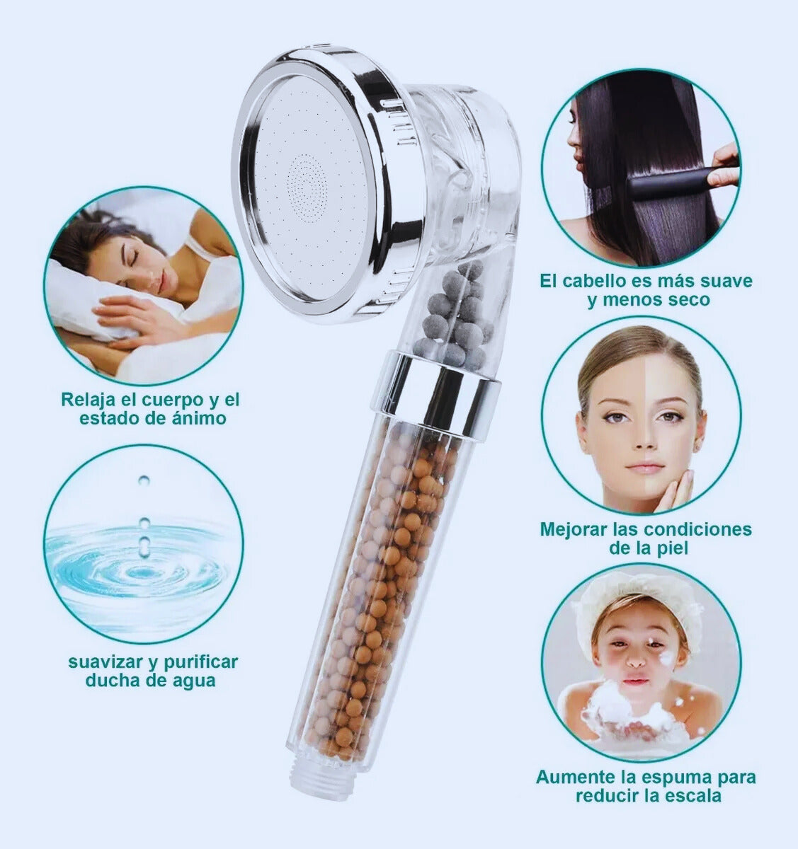 Eco Ducha Spa AquaVital™ Ducha Purificante - Protege tu piel y cabello eliminando el cloro del agua en cada ducha.