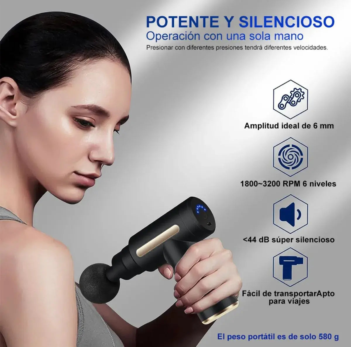 Pistola Masajeadora Profesional RelaxPro™ - Disminuye la rigidez muscular y mejora tu bienestar.