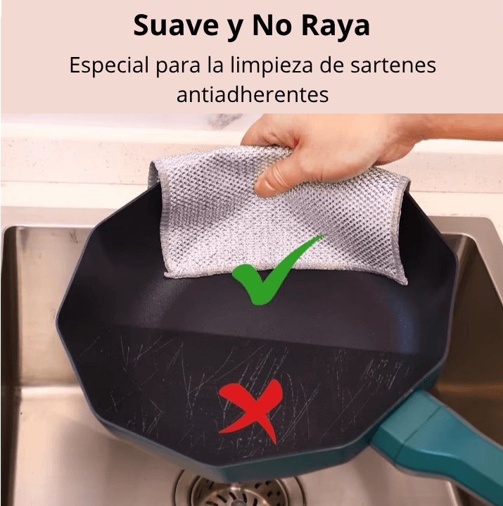 5 PAÑOS METALICOS DE LIMPIEZA MULTIUSO - PROTEGE A TU FAMILIA Y TU HOGAR DE UNA SOLA PASADA