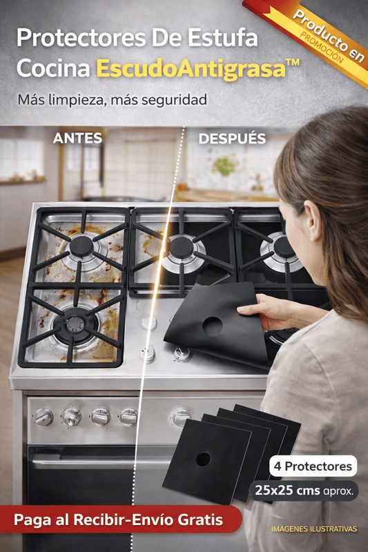 Protectores De Estufa Cocina EscudoAntigrasa™ - Más limpieza, más seguridad