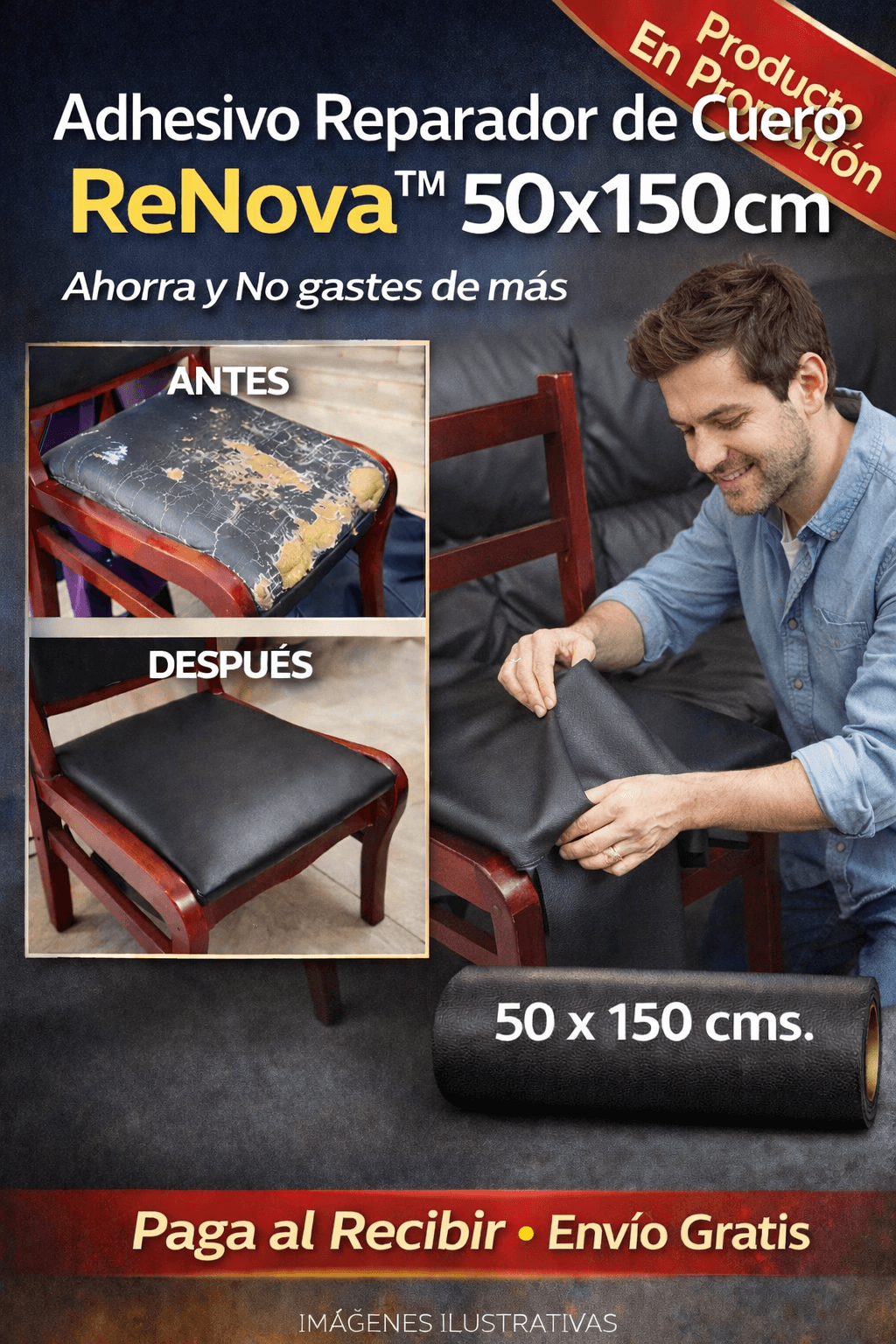 Adhesivo Reparador de Cuero ReNova™ 50x150cms - Ahorra y No gastes de más!